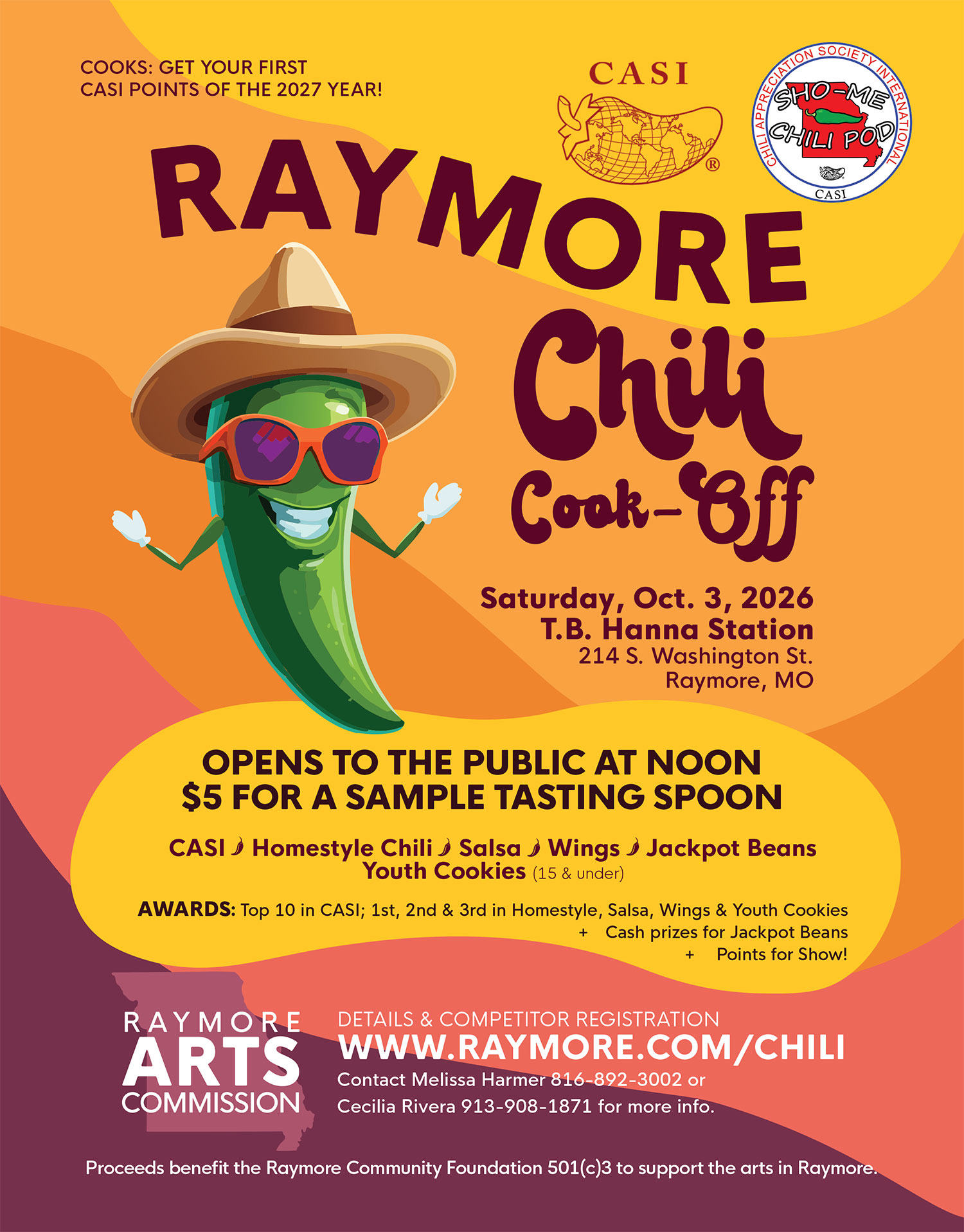 flyer for 2026 chili cookoff